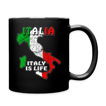 ITALIA ITALY IS LIFE - Full Colour Mug - black - Right