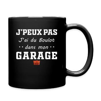 I can't I have a job at the handyman dad garage - Full Colour Mug - black - Right