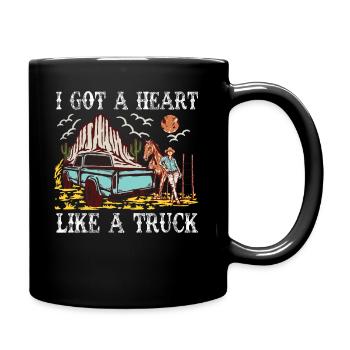 I Got A Heart Like A Truck - Full Colour Mug - black - Right