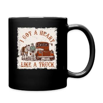 I Got A Heart Like A Truck - Full Colour Mug - black - Right