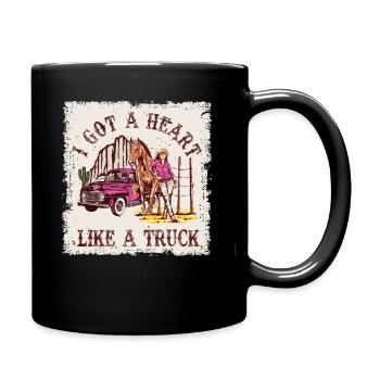 I Got A Heart Like A Truck - Full Colour Mug - black - Right