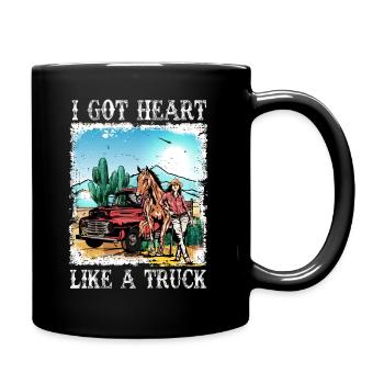 I Got A Heart Like A Truck - Full Colour Mug - black - Right