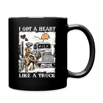 I Got A Heart Like A Truck - Full Colour Mug - black - Right