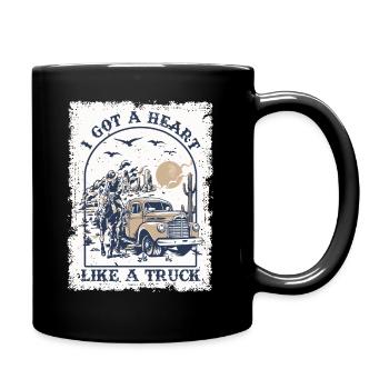 I Got A Heart Like A Truck - Full Colour Mug - black - Right