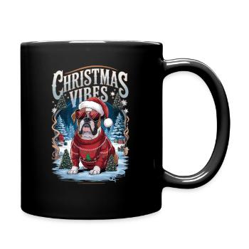 Boxer Christmas Vibes - Full Colour Mug - black - Right