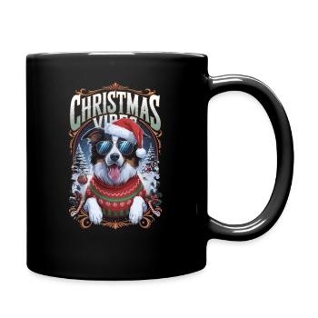 Border Collie Christmas Vibes - Full Colour Mug - black - Right