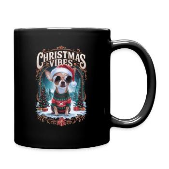Chihuahua Christmas Vibes - Full Colour Mug - black - Right