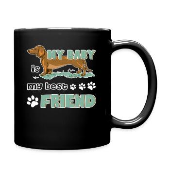 Dachshund Is My Best Friend - Full Colour Mug - black - Right