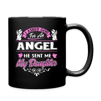 Daughter Is My Angel - Full Colour Mug - black - Right