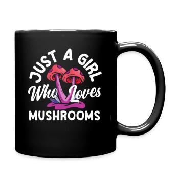 Ein Mädchen Das Pilze Liebt Sammler - Tasse einfarbig - Schwarz - Rechts