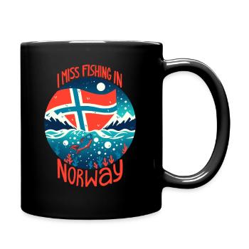 Angeln in Norwegen - Tasse einfarbig - Schwarz - Rechts