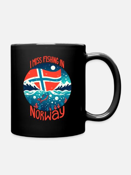 Angeln in Norwegen - Tasse einfarbig - Schwarz