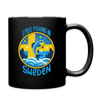 Pêche en Suède - Mug uni - noir - Droite