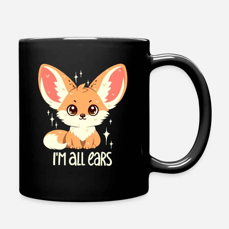 Wüstenfuchs: Ich bin ganz Ohr! - Tasse einfarbig - Schwarz