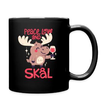 Frieden, Liebe und Skal (Prost) - Tasse einfarbig - Schwarz - Rechts