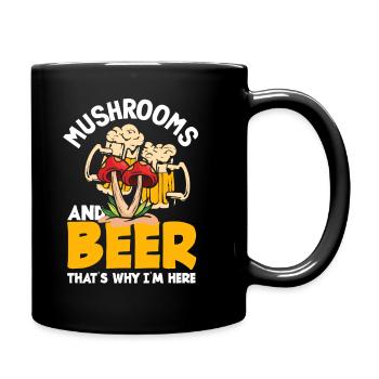 Pilzsammler Und Bier Liebhaber Spruch - Tasse einfarbig - Schwarz - Rechts