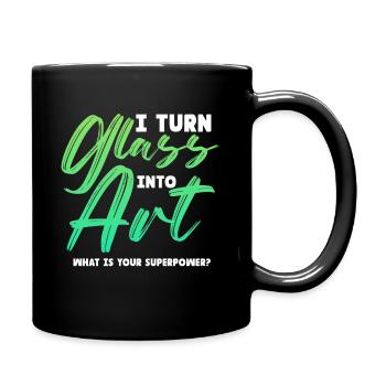 Je transforme le verre en art Vitrail Artiste - Mug uni - noir - Droite
