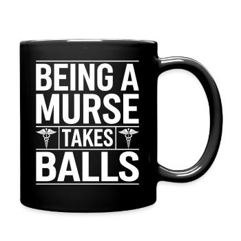 Strength in the nursing profession - Full Colour Mug - black - Right