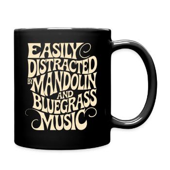 Faszination für Mandoline und Bluegrass - Tasse einfarbig - Schwarz - Rechts