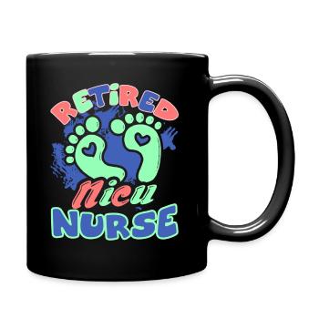Retired Nicu Nurse - Full Colour Mug - black - Right
