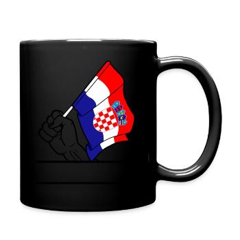 Flagge Kroatien transparenter Fausttextraum - Tasse einfarbig - Schwarz - Rechts