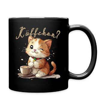 Le chaton demande du café - Mug uni - noir - Droite