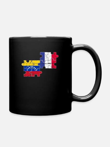 Venezuela France Drapeau Français Vénézuéliens - Mug uni - noir