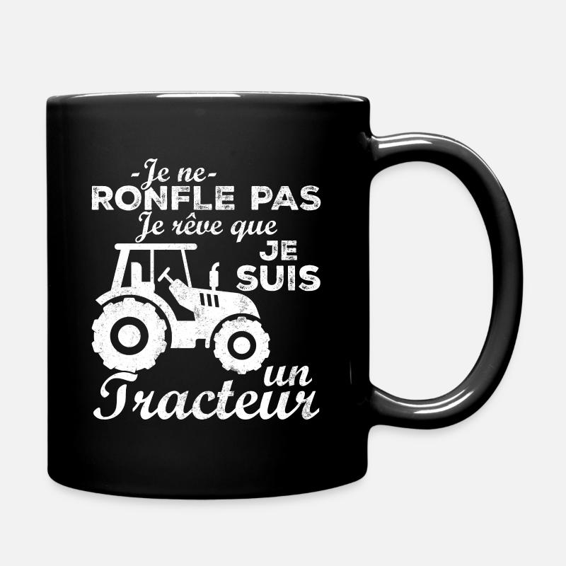 I don't snore, I dream that I'm a tractor - Full Colour Mug - black