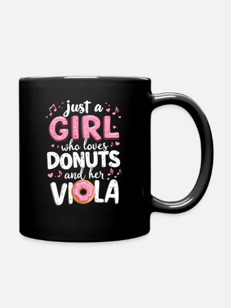 Bratsche Viola Donut Bratschist Love Doughnut - Tasse einfarbig - Schwarz