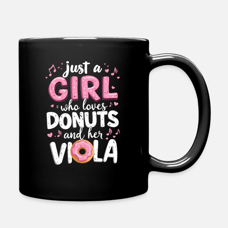 Bratsche Viola Donut Bratschist Love Doughnut - Tasse einfarbig - Schwarz