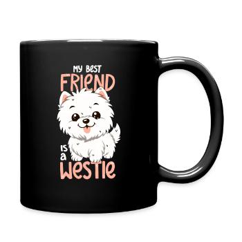 My best friend is a Westie - Full Colour Mug - black - Right