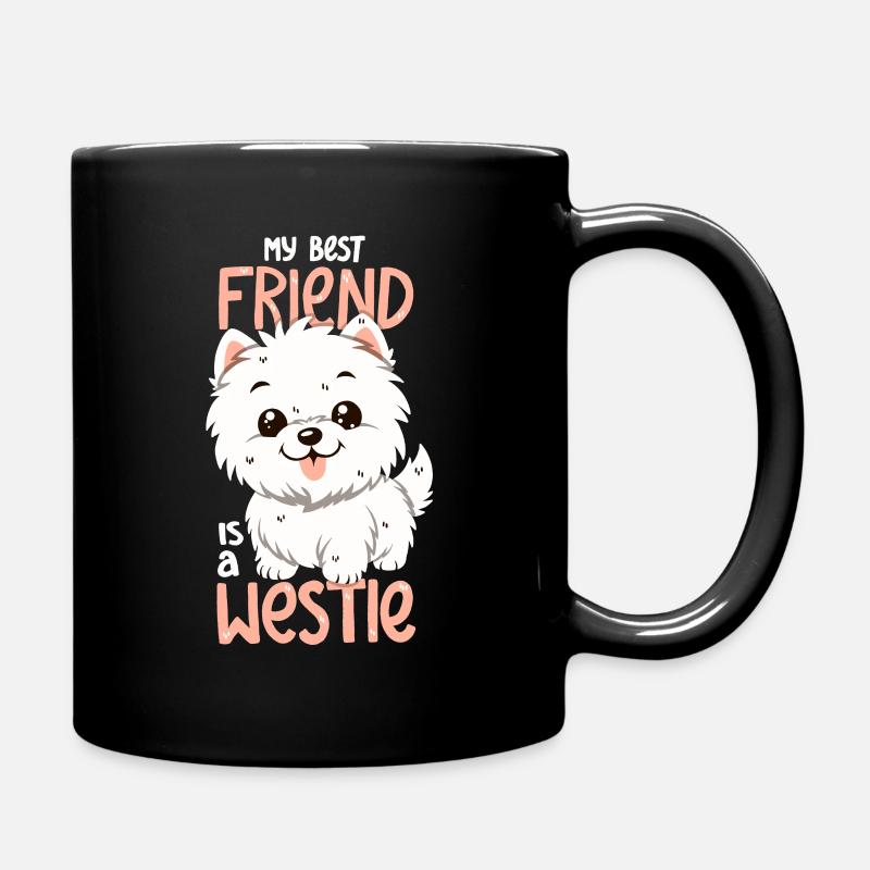Mein bester Freund ist ein Westie - Tasse einfarbig - Schwarz