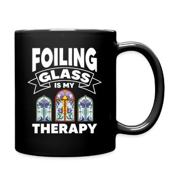 Foiling Glass Is My Therapy Stained Glass Artist - Full Colour Mug - black - Right
