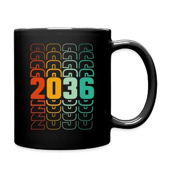 Jahrgang 2036 Abschluss, Zukunft Klasse Schule - Tasse einfarbig - Schwarz - Rechts