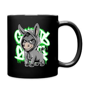 Donkey Urban Animal Style Animal Lover - Full Colour Mug - black - Right