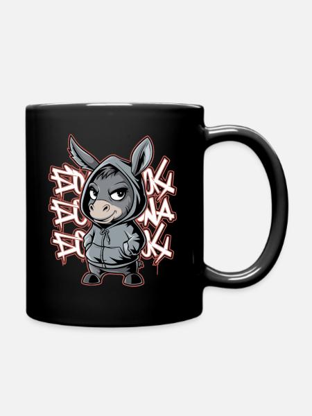 Esel Urban Animal Style Tierliebhaber - Tasse einfarbig - Schwarz