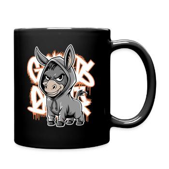 Donkey Urban Animal Style Animal Lover - Full Colour Mug - black - Right