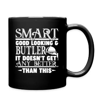 Butler Smart Good Looking Butler - Full Colour Mug - black - Right