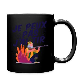 Je peux pas j’ai tir humour tir sportif tireur - Mug uni - noir - Droite