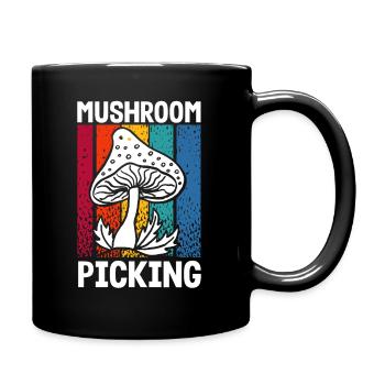 Mushroom Picker Vintage Stripe Design - Full Colour Mug - black - Right