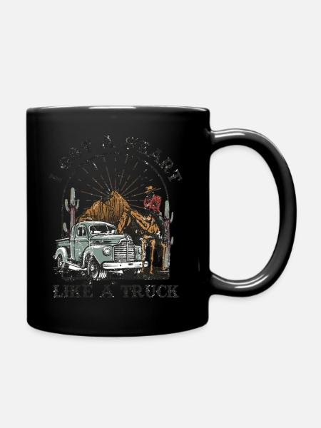 I Got A Heart Like A Truck - Full Colour Mug - black