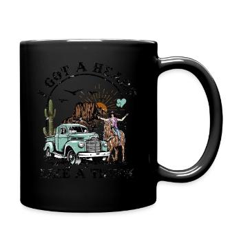 I Got A Heart Like A Truck - Full Colour Mug - black - Right