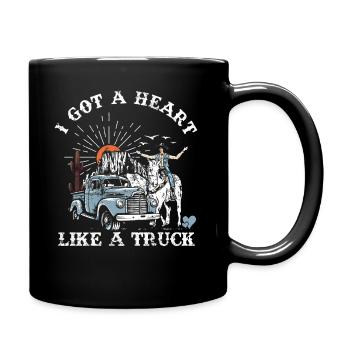 I Got A Heart Like A Truck - Full Colour Mug - black - Right