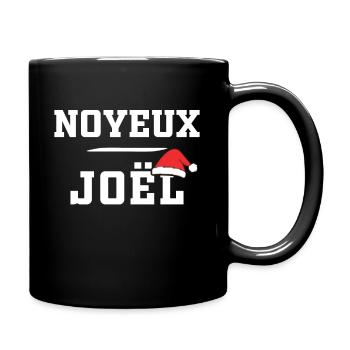 Joel Humor, Joel Eule Geschenk Frohe Weihnachten - Tasse einfarbig - Schwarz - Rechts