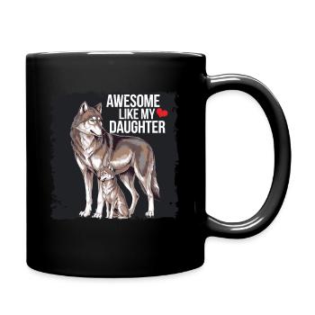Awesome Like My Daughter Dad Father's Day & Mother's Day - Full Colour Mug - black - Right