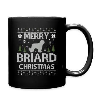 Merry Briard Christmas Dogs Ugly Christmas Dogs - Full Colour Mug - black - Right