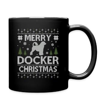 Frohe Docker Weihnachtshunde Hässliche Weihnachtshunde - Tasse einfarbig - Schwarz - Rechts