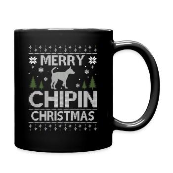 Merry Chip Christmas Dogs Ugly Christmas Dogs - Full Colour Mug - black - Right