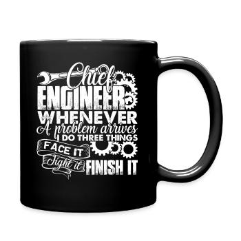 Chief Engineer Solves Problem - Full Colour Mug - black - Right
