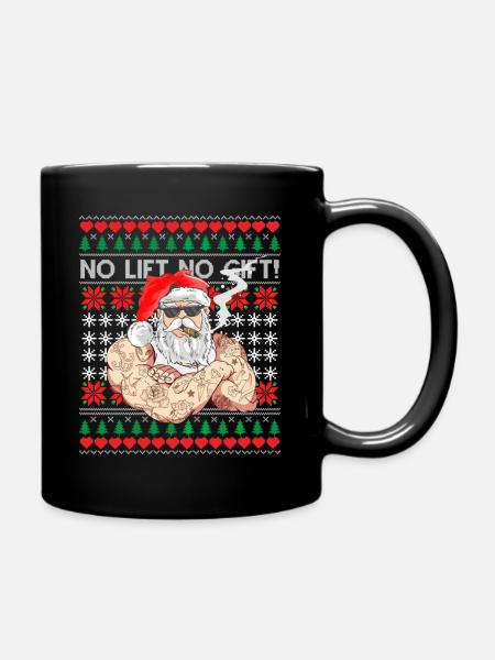 Böser Weihnachtsmann Hässlicher Weihnachtspullover Kein Aufzug Kein Geschenk - Tasse einfarbig - Schwarz